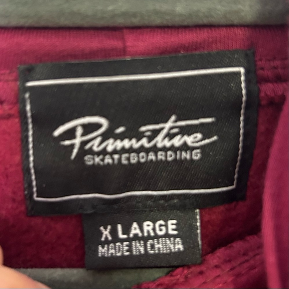 Primitive Skateboarding Maroon Pullover Hoodie Si… - image 5